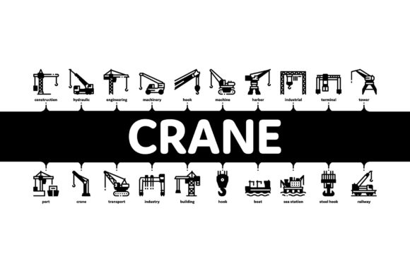Crane Building Machine Minimal: Streamlining Visuals for Construction and Logistics