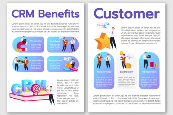 CRM Benefits Flat Vector Brochure: Visualizing Business Value with Clarity