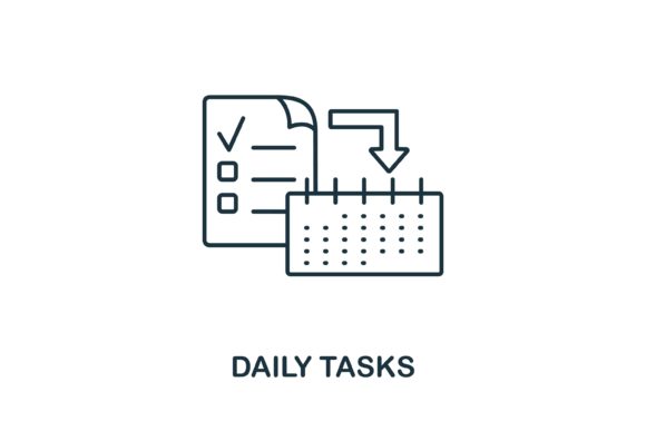 Daily Tasks Icon: A Practical Line Style Symbol for Productivity Design
