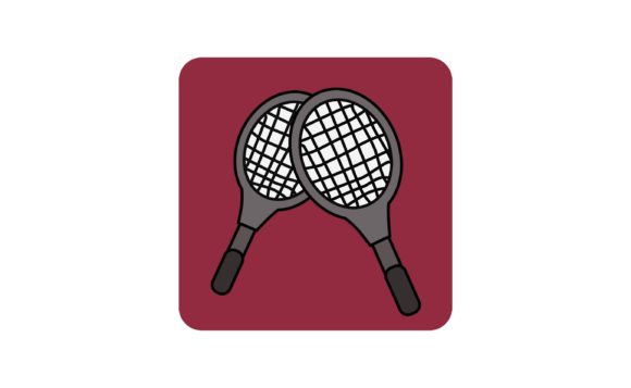 Flat Icon - Sport Tennis Racket Design Asset