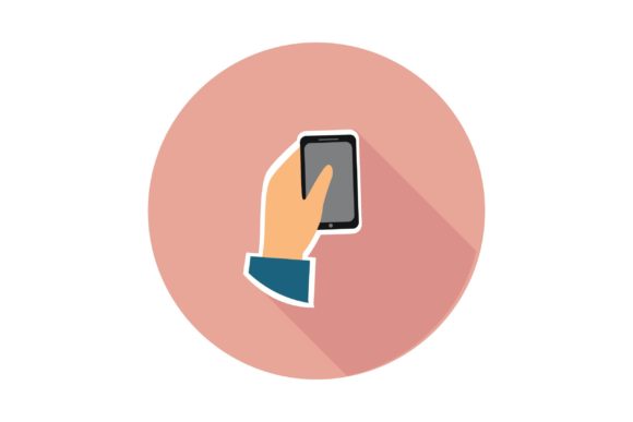Flat Icon - Travelling Phone Hand Design Asset