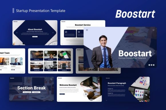Presentation Template Boostart: Design for Startups