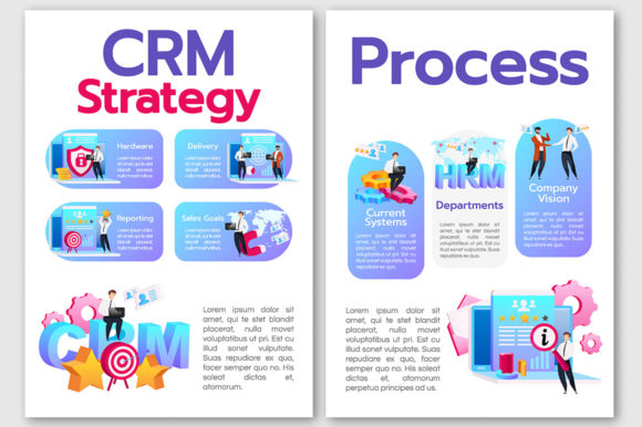 Visualizing Success: How CRM Strategy Process Flat Vectors Transform Business Communication